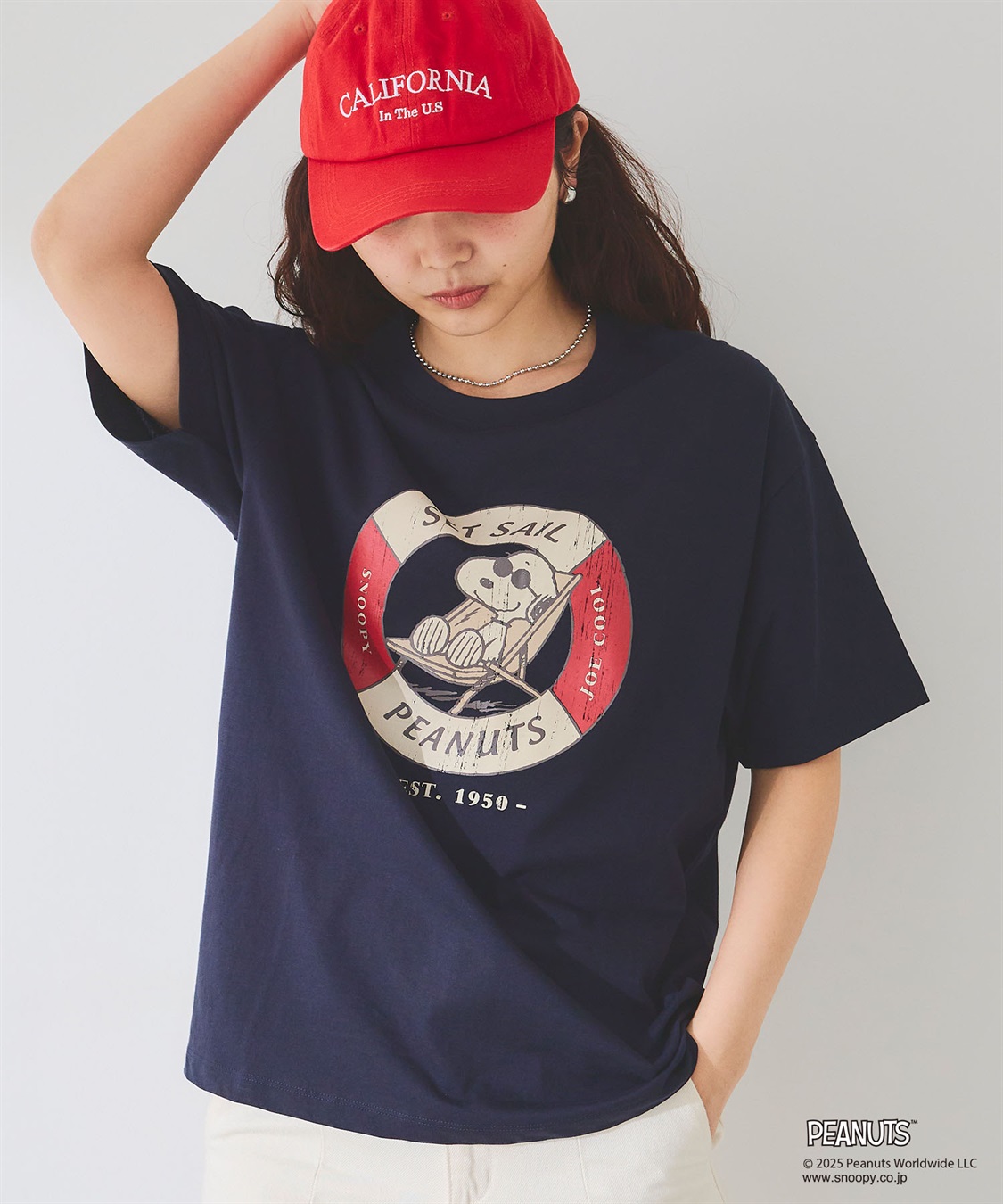 chara station 【PEANUTS/ピーナッツ】SNOOPY/スヌーピー浮き輪プリント半袖Tシャツ_sub_4