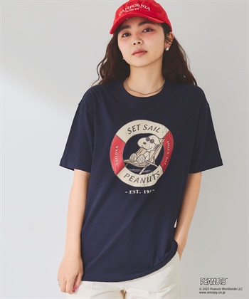 Life Style by cross marche 【PEANUTS/ピーナッツ】SNOOPY/スヌーピー浮き輪プリント半袖Tシャツ_subthumb_7