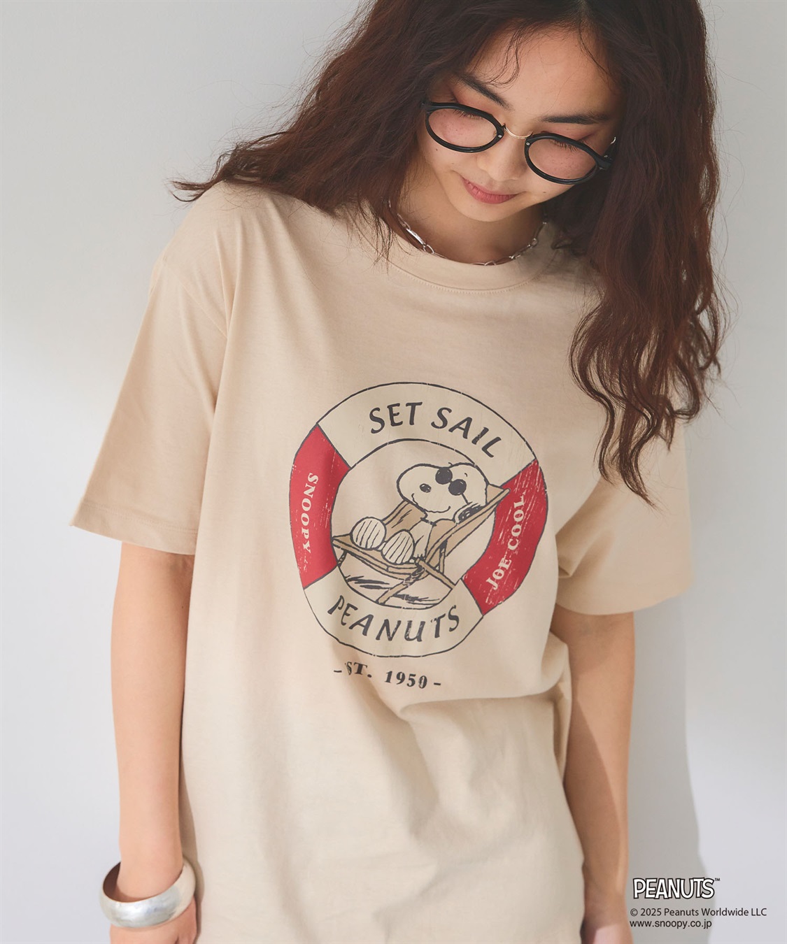 chara station 【PEANUTS/ピーナッツ】SNOOPY/スヌーピー浮き輪プリント半袖Tシャツ_sub_10