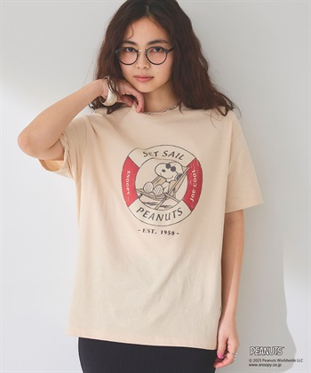 Life Style by cross marche 【PEANUTS/ピーナッツ】SNOOPY/スヌーピー浮き輪プリント半袖Tシャツ_subthumb_12