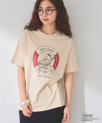 Life Style by cross marche 【PEANUTS/ピーナッツ】SNOOPY/スヌーピー浮き輪プリント半袖Tシャツ_subthumb_13
