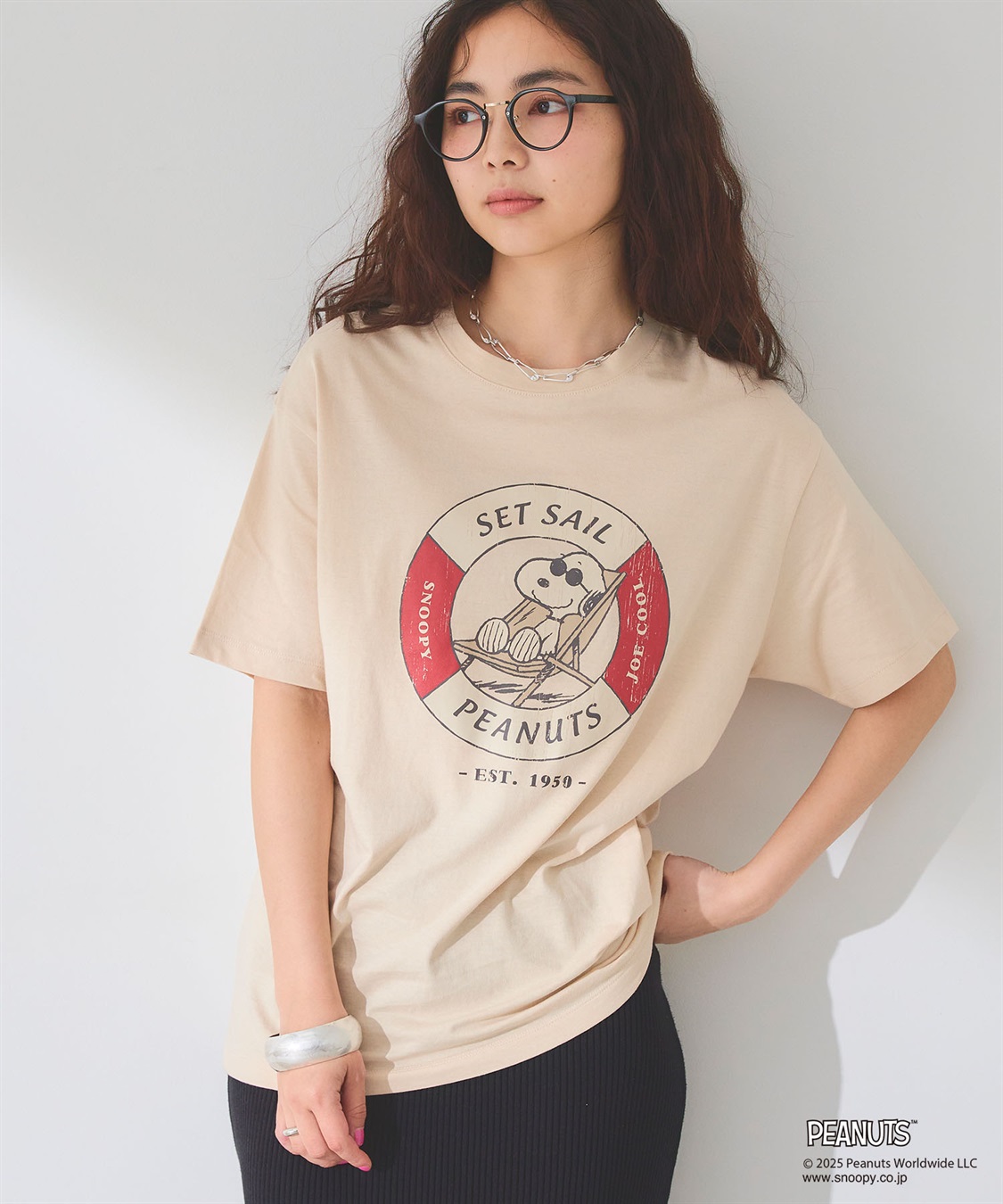 chara station 【PEANUTS/ピーナッツ】SNOOPY/スヌーピー浮き輪プリント半袖Tシャツ_sub_14