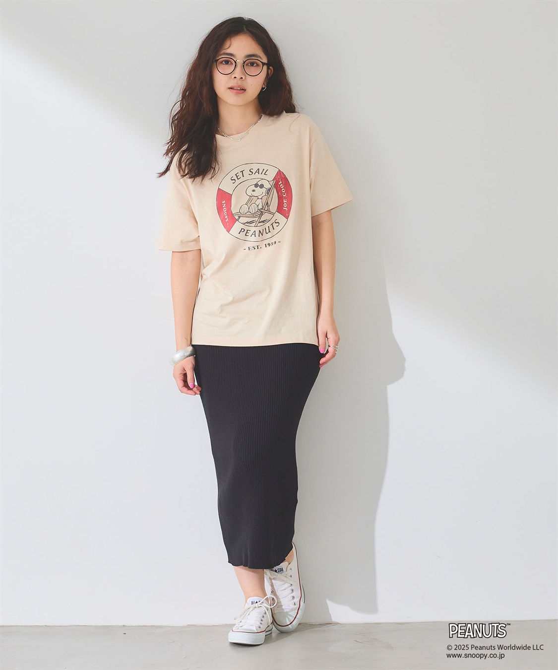chara station 【PEANUTS/ピーナッツ】SNOOPY/スヌーピー浮き輪プリント半袖Tシャツ_sub_15