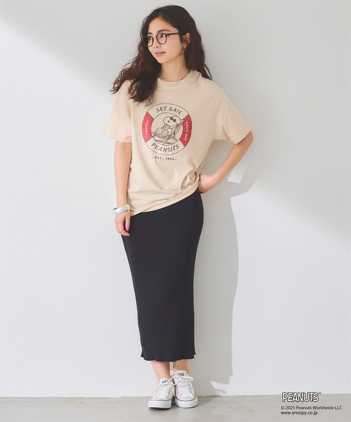 chara station 【PEANUTS/ピーナッツ】SNOOPY/スヌーピー浮き輪プリント半袖Tシャツ_sub_16