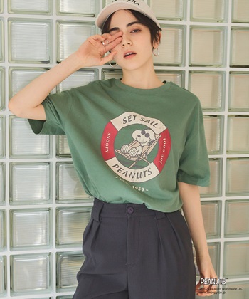 Life Style by cross marche 【PEANUTS/ピーナッツ】SNOOPY/スヌーピー浮き輪プリント半袖Tシャツ_subthumb_19