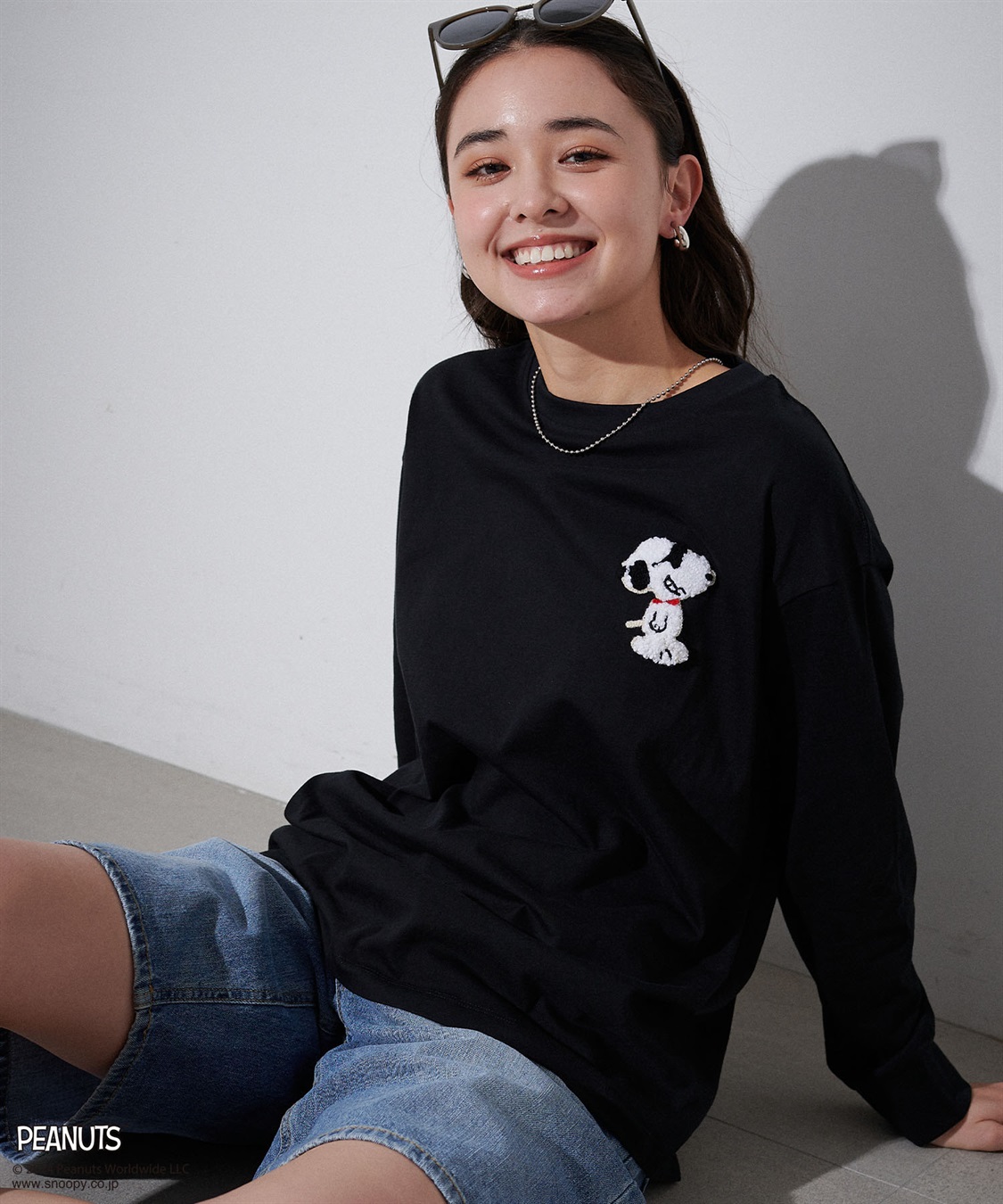 chara station 【PEANUTS/ピーナッツ】スヌーピー/SNOOPY サガラ刺繍ロンT_sub_6