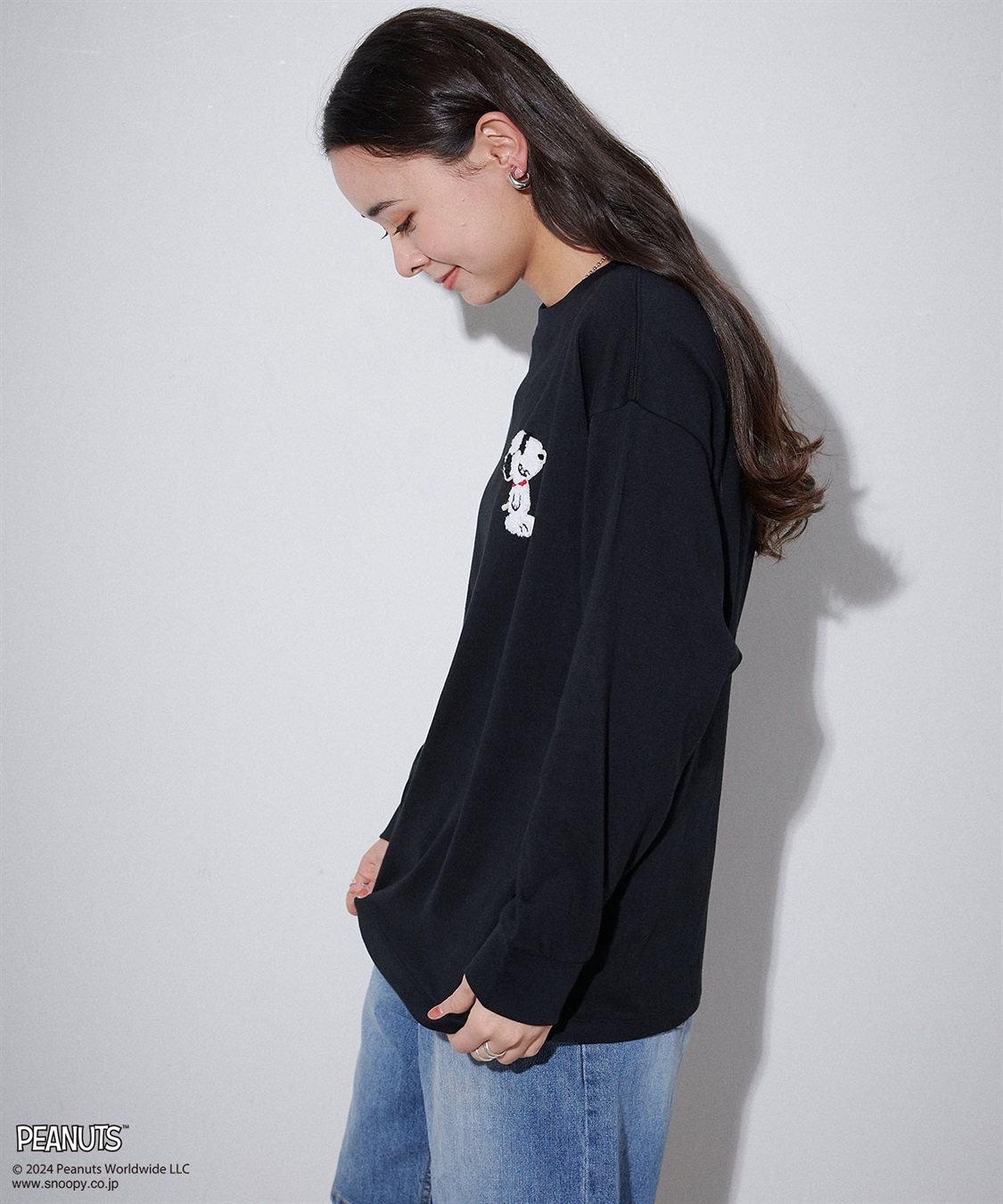 chara station 【PEANUTS/ピーナッツ】スヌーピー/SNOOPY サガラ刺繍ロンT_sub_7