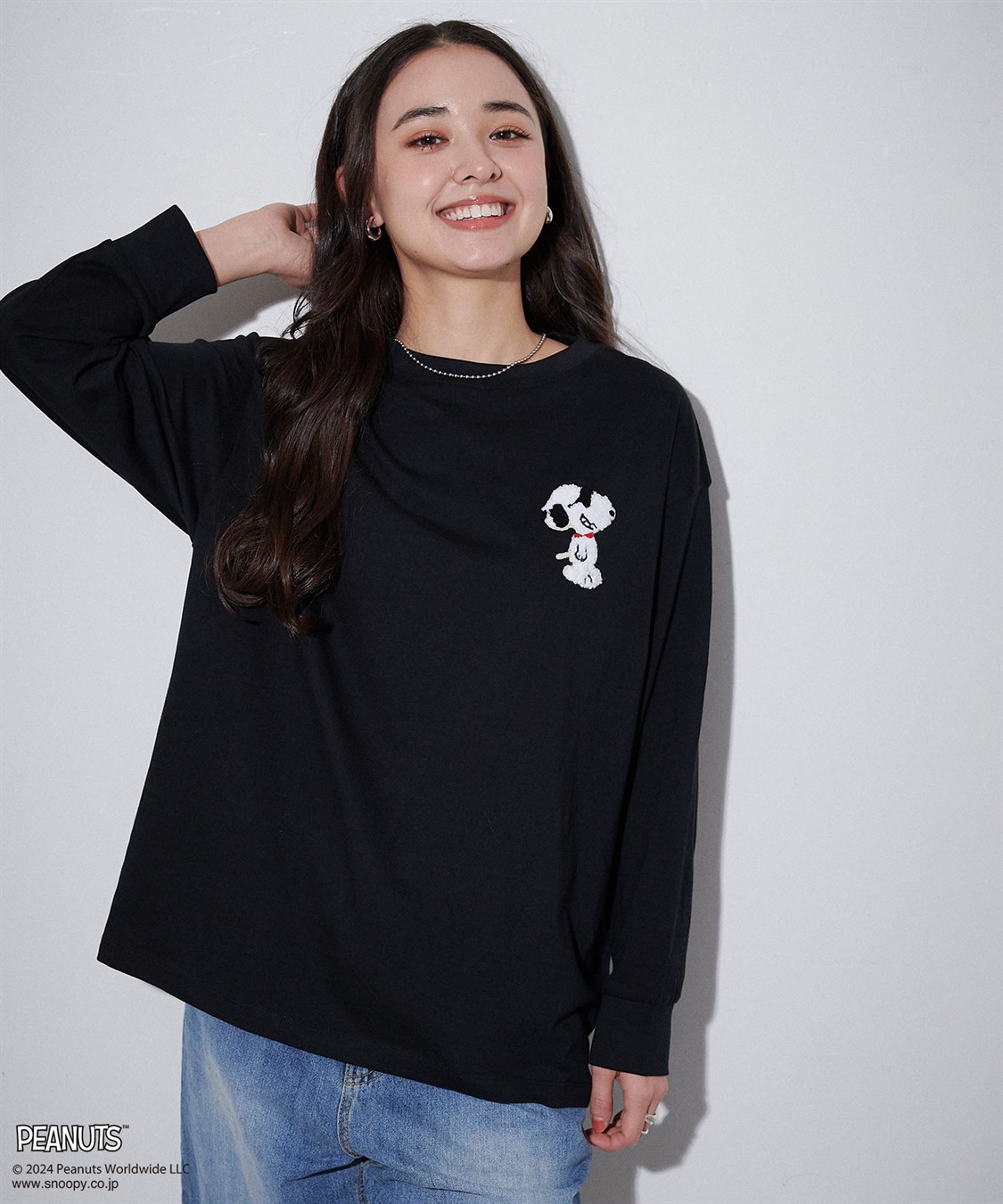 chara station 【PEANUTS/ピーナッツ】スヌーピー/SNOOPY サガラ刺繍ロンT_sub_9