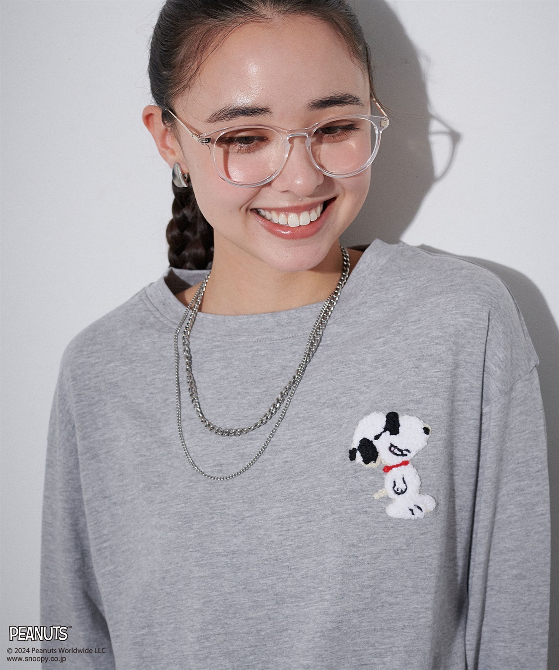 chara station 【PEANUTS/ピーナッツ】スヌーピー/SNOOPY サガラ刺繍ロンT_sub_13