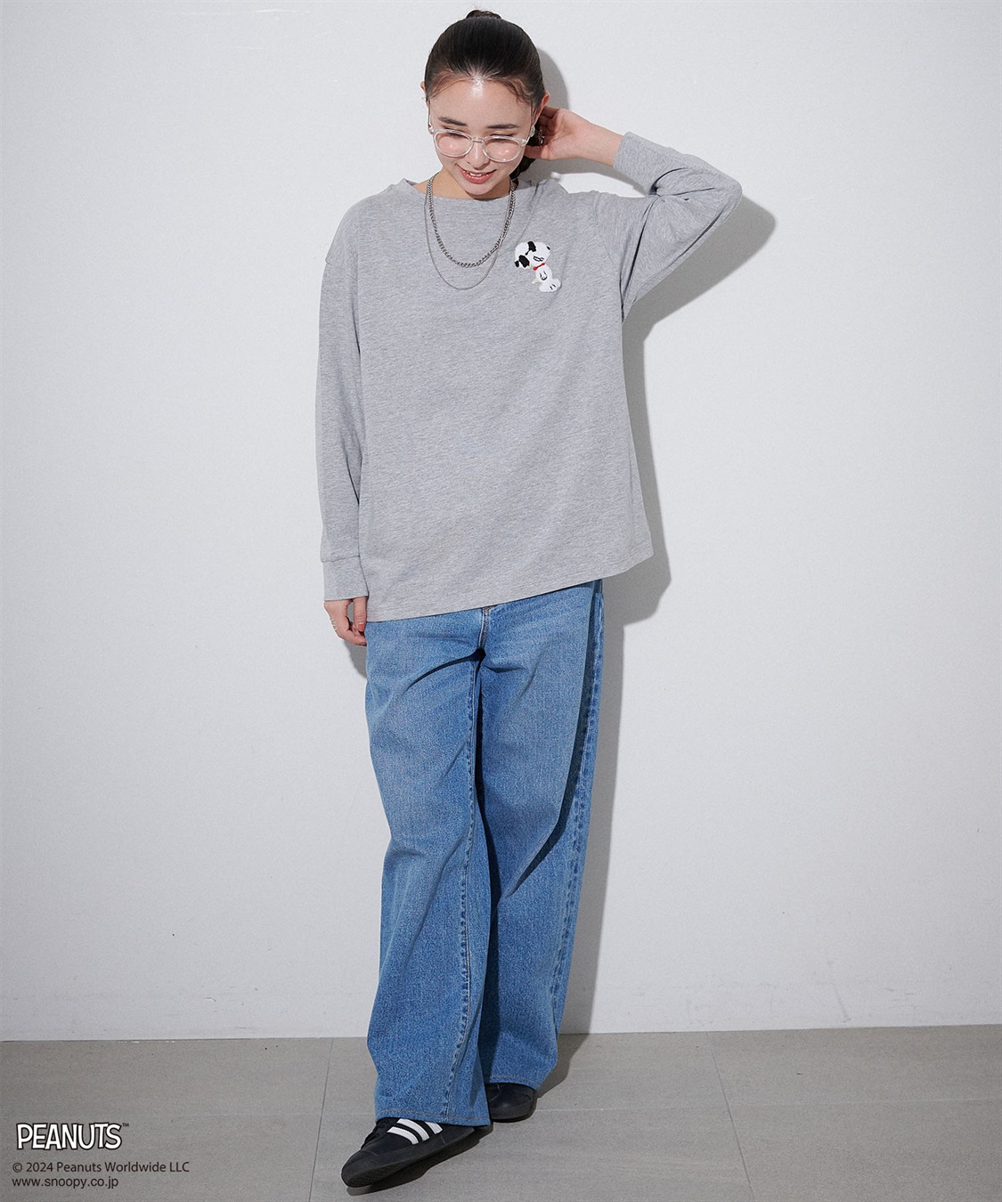 chara station 【PEANUTS/ピーナッツ】スヌーピー/SNOOPY サガラ刺繍ロンT_sub_16