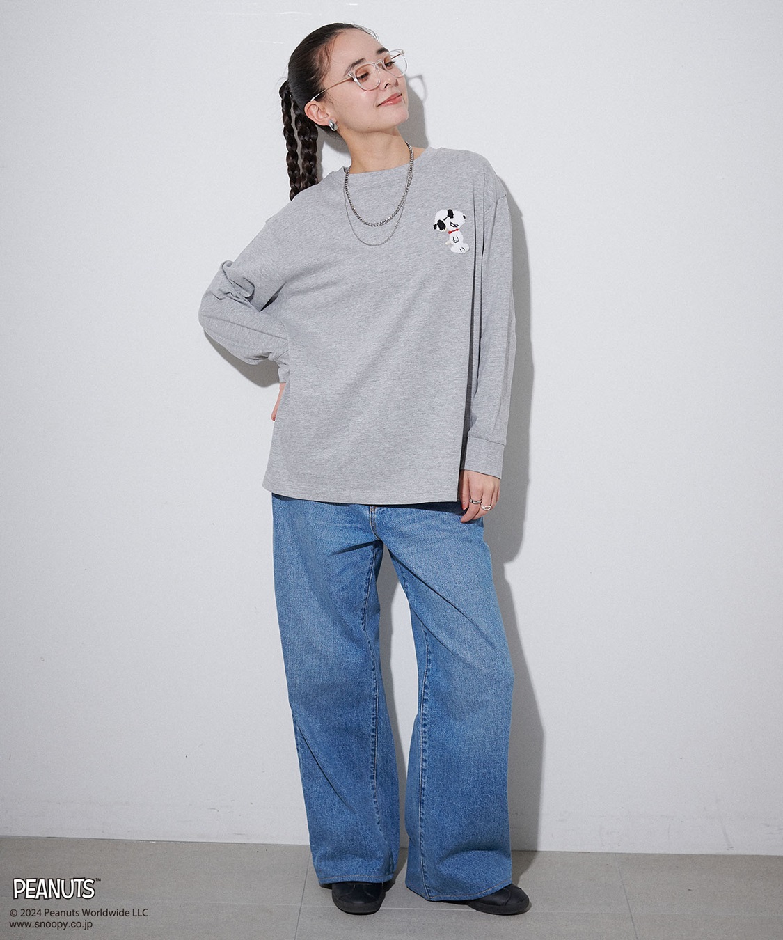 chara station 【PEANUTS/ピーナッツ】スヌーピー/SNOOPY サガラ刺繍ロンT_sub_17