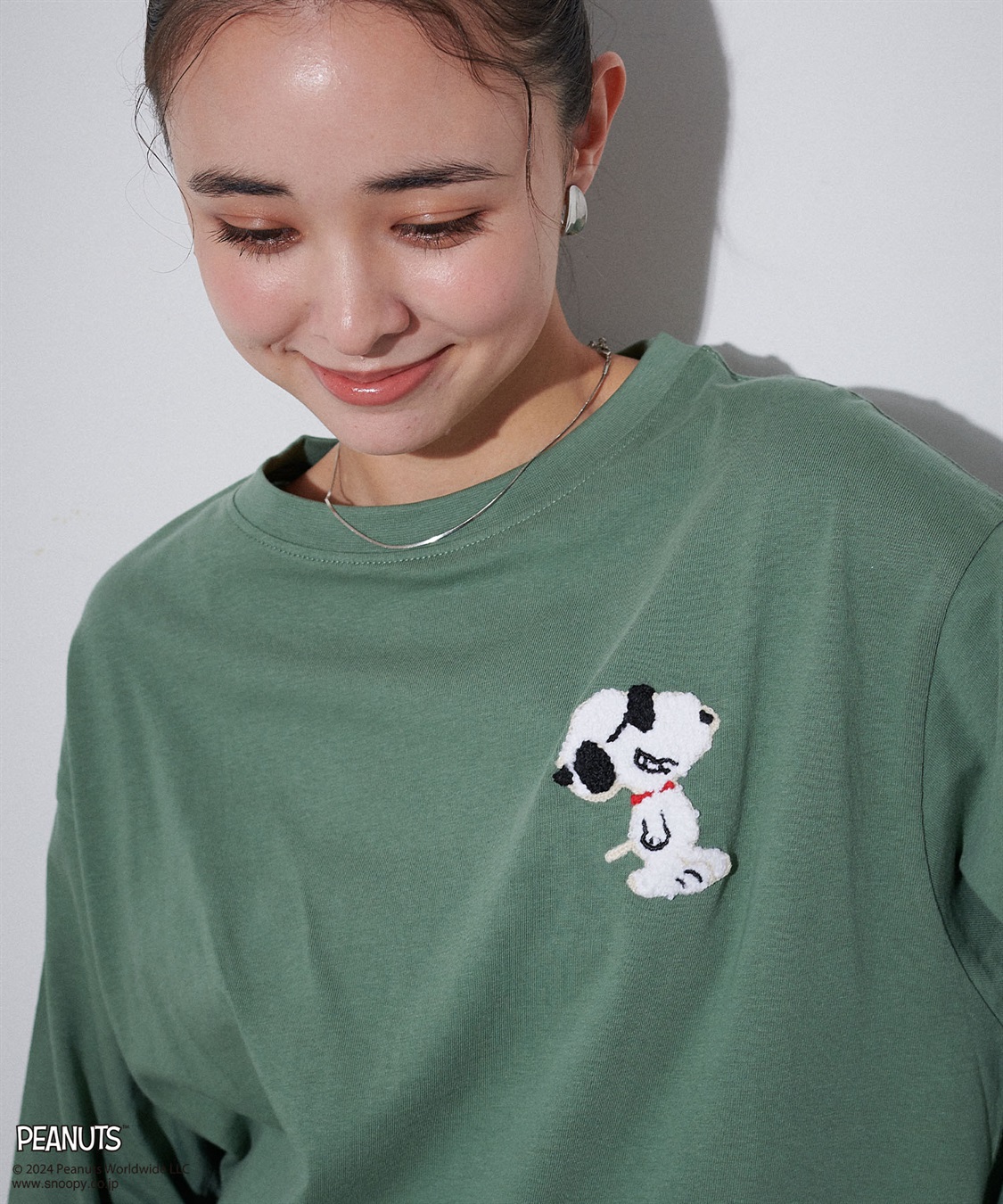 chara station 【PEANUTS/ピーナッツ】スヌーピー/SNOOPY サガラ刺繍ロンT_sub_18