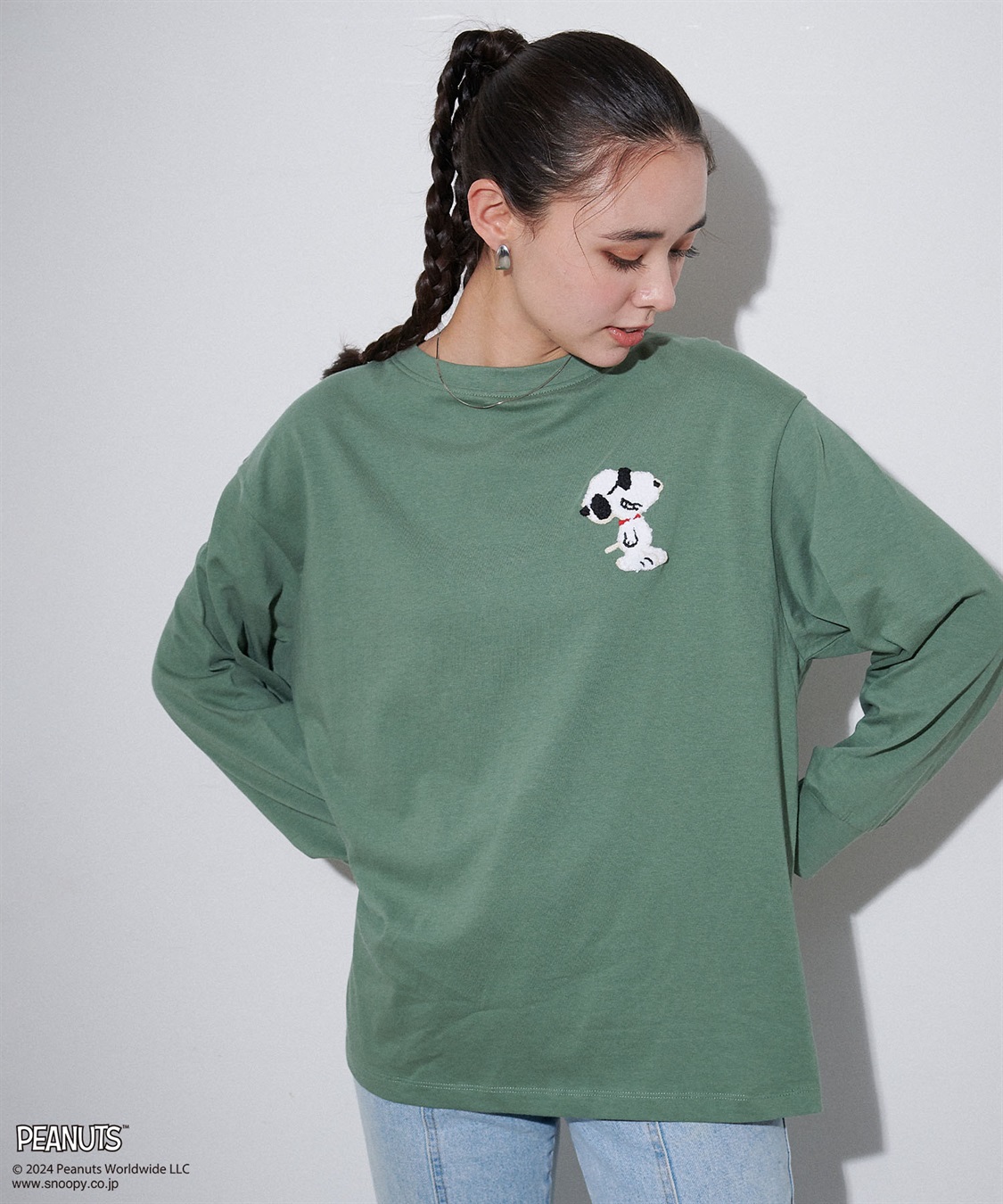 chara station 【PEANUTS/ピーナッツ】スヌーピー/SNOOPY サガラ刺繍ロンT_sub_20