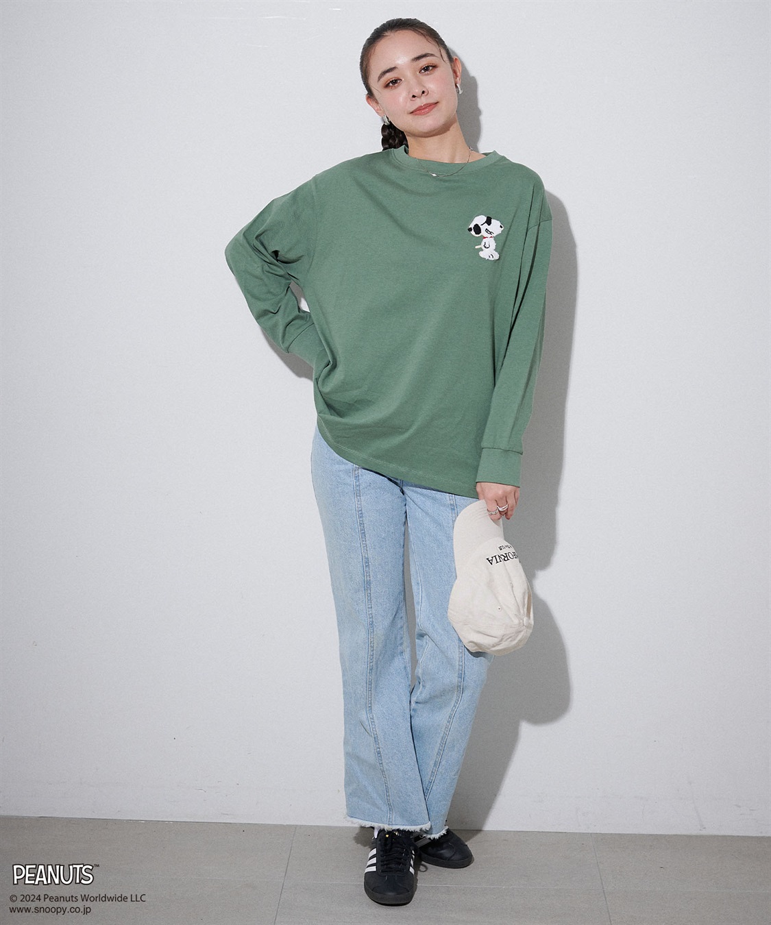 chara station 【PEANUTS/ピーナッツ】スヌーピー/SNOOPY サガラ刺繍ロンT_sub_21