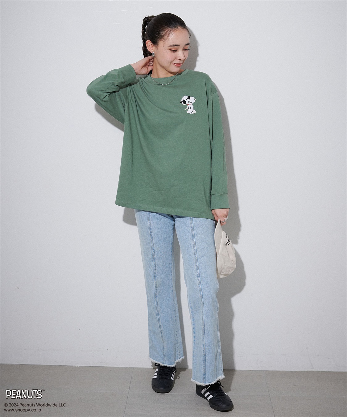 chara station 【PEANUTS/ピーナッツ】スヌーピー/SNOOPY サガラ刺繍ロンT_sub_22
