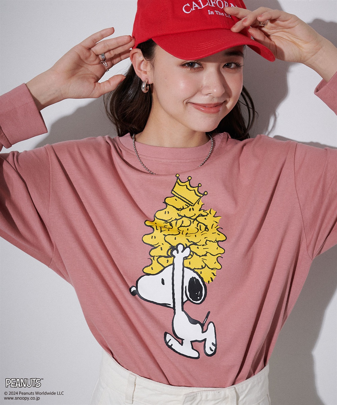 chara station 【PEANUTS/ピーナッツ】スヌーピー/SNOOPY スリーブ刺繍デザインロンT_sub_6