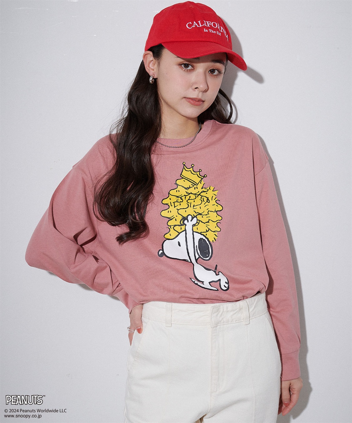 chara station 【PEANUTS/ピーナッツ】スヌーピー/SNOOPY スリーブ刺繍デザインロンT_sub_8