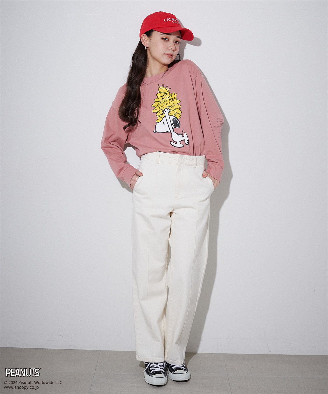 chara station 【PEANUTS/ピーナッツ】スヌーピー/SNOOPY スリーブ刺繍デザインロンT_sub_9