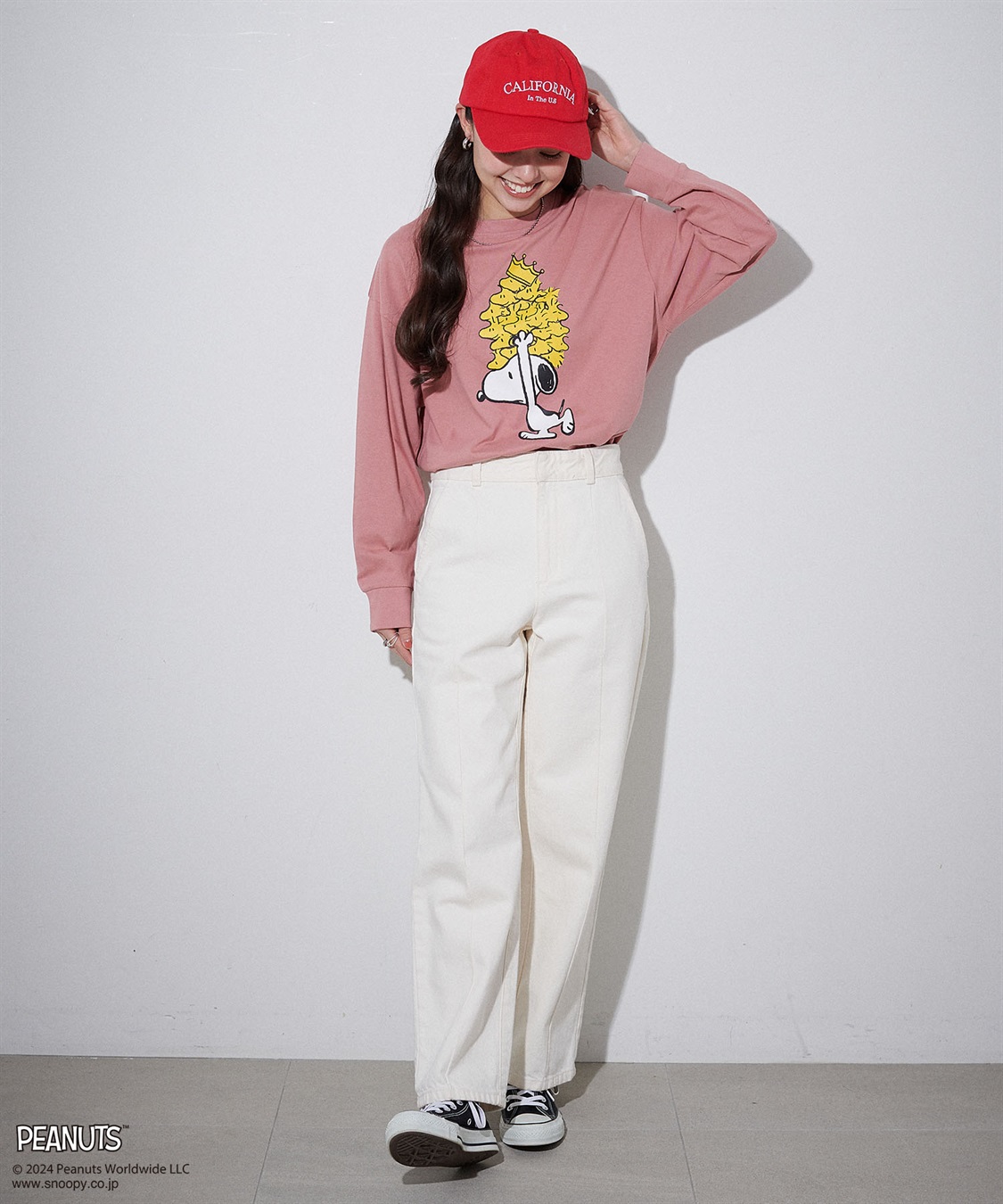 chara station 【PEANUTS/ピーナッツ】スヌーピー/SNOOPY スリーブ刺繍デザインロンT_sub_10