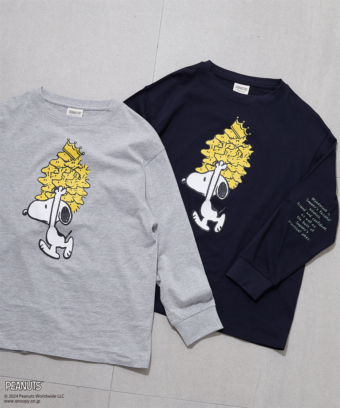 chara station 【PEANUTS/ピーナッツ】スヌーピー/SNOOPY スリーブ刺繍デザインロンT_sub_11