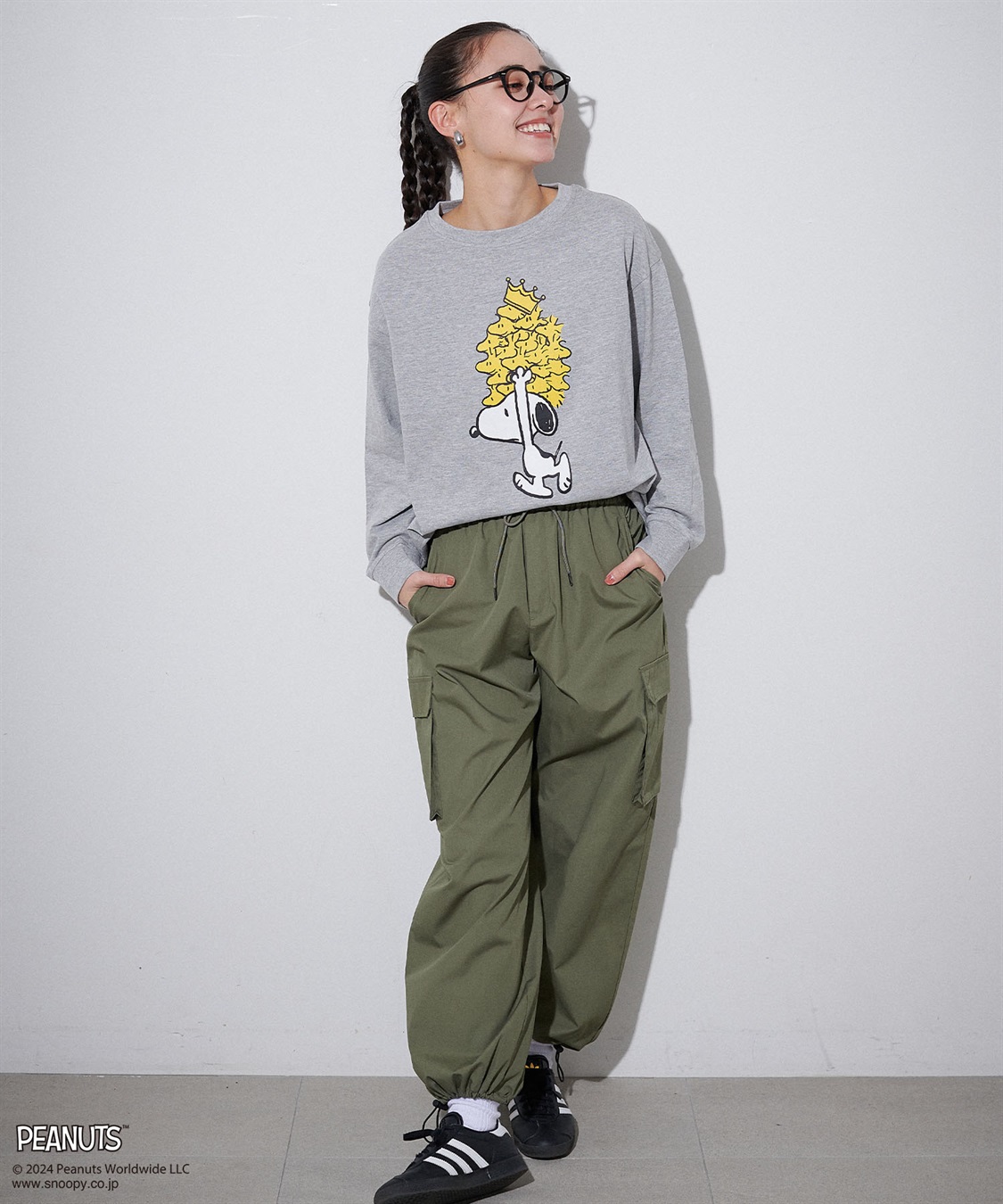 chara station 【PEANUTS/ピーナッツ】スヌーピー/SNOOPY スリーブ刺繍デザインロンT_sub_15