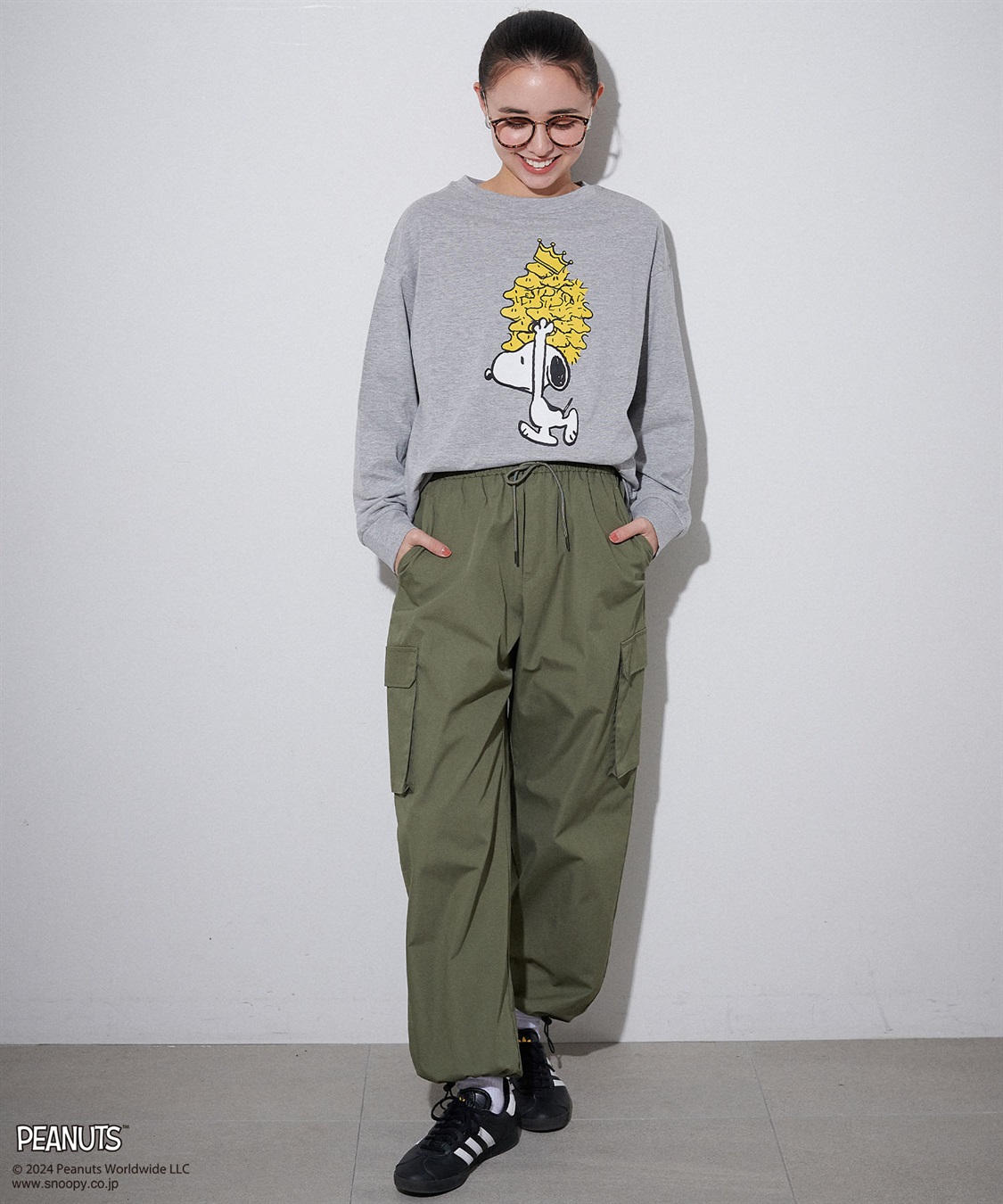 chara station 【PEANUTS/ピーナッツ】スヌーピー/SNOOPY スリーブ刺繍デザインロンT_sub_16