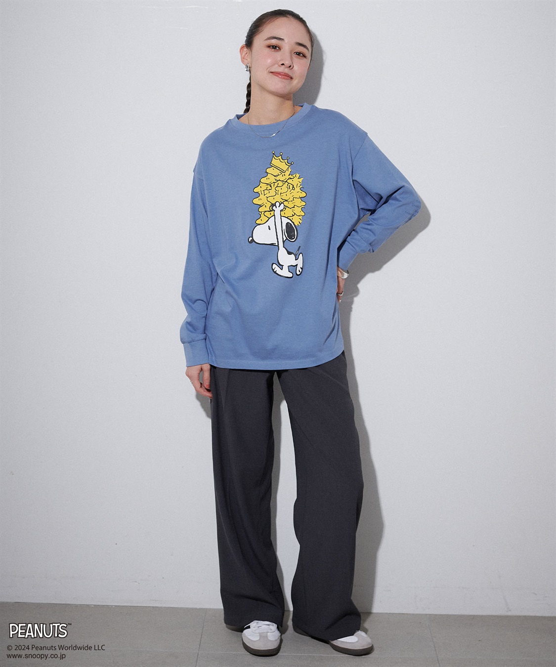 chara station 【PEANUTS/ピーナッツ】スヌーピー/SNOOPY スリーブ刺繍デザインロンT_sub_20