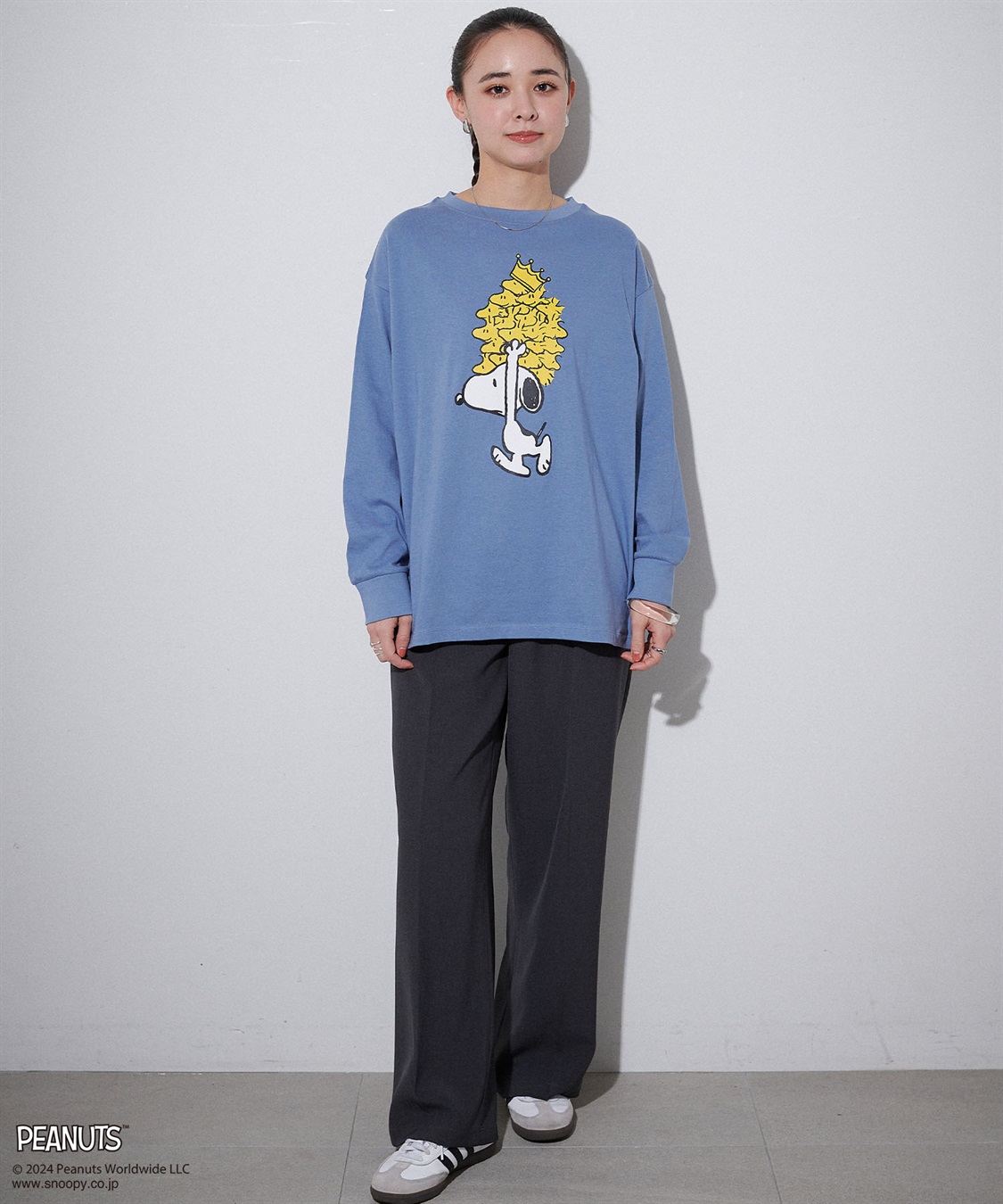 chara station 【PEANUTS/ピーナッツ】スヌーピー/SNOOPY スリーブ刺繍デザインロンT_sub_21