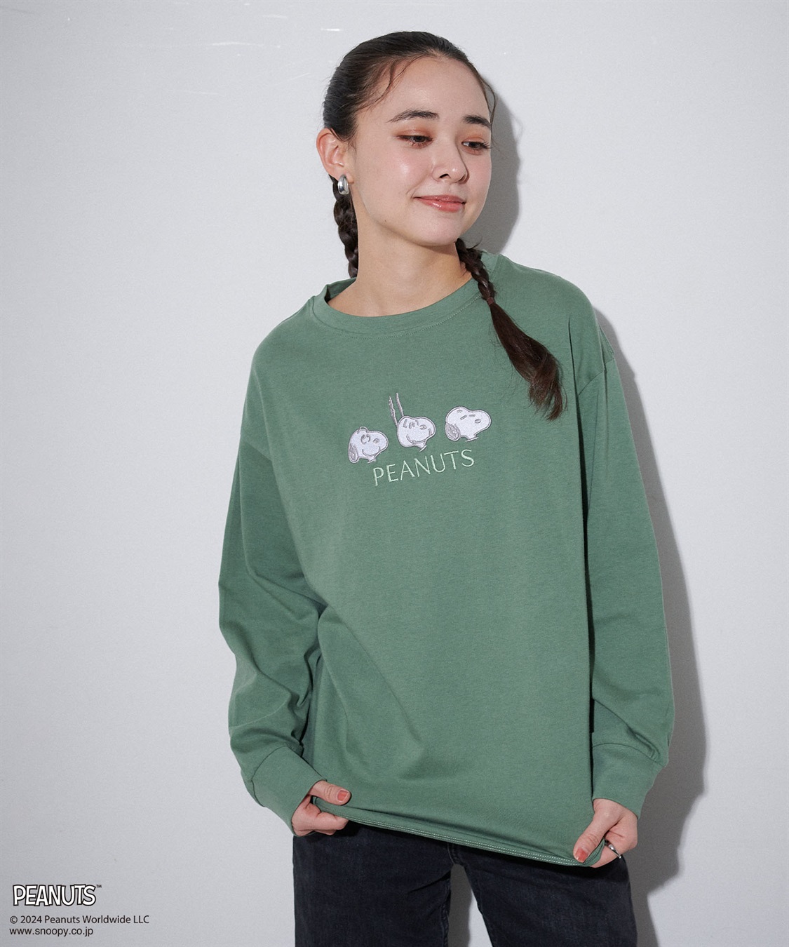 Life Style by cross marche 【PEANUTS/ピーナッツ】スヌーピー/SNOOPY  フロント刺繍デザインロンT_sub_15