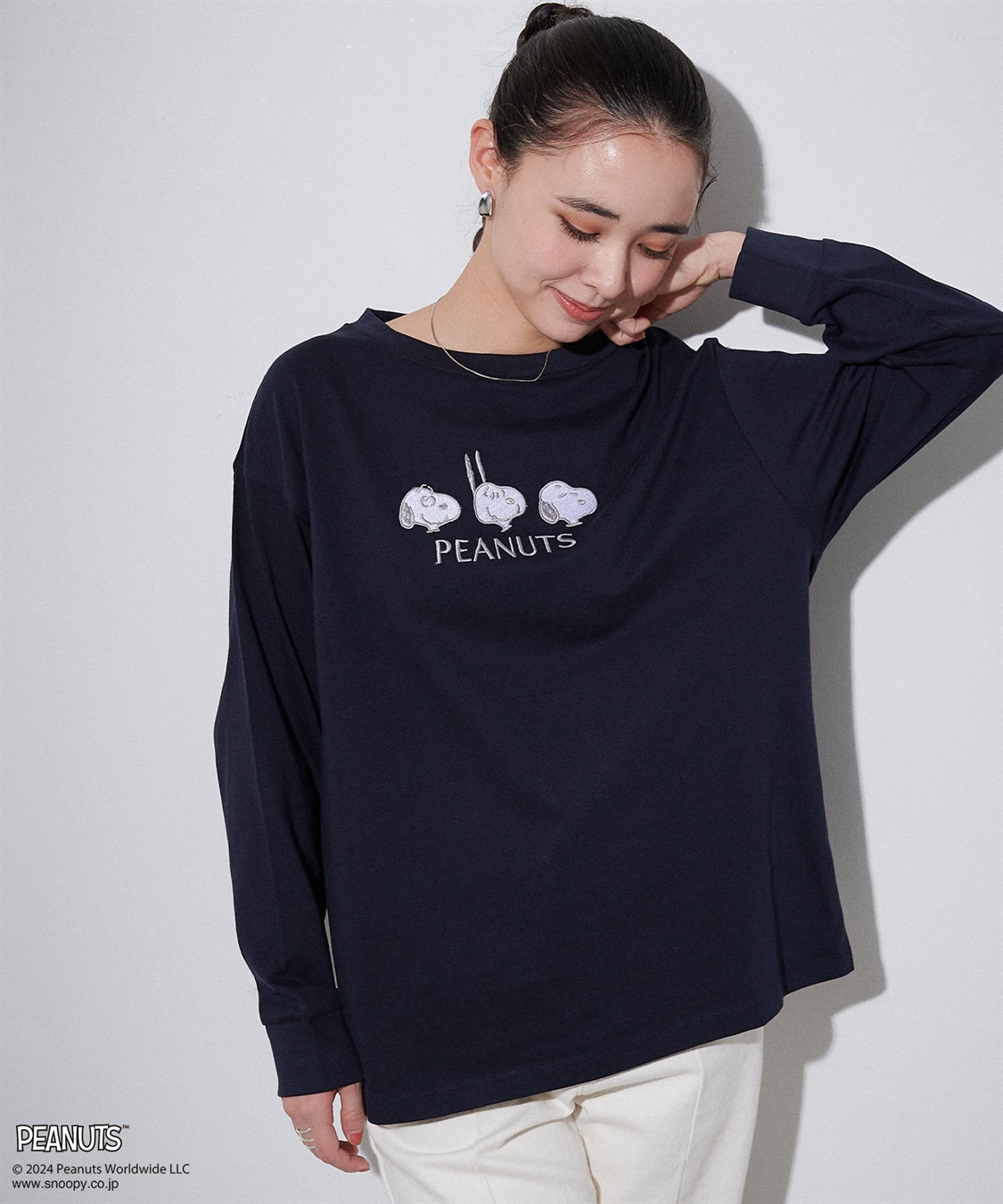 Life Style by cross marche 【PEANUTS/ピーナッツ】スヌーピー/SNOOPY  フロント刺繍デザインロンT_sub_19