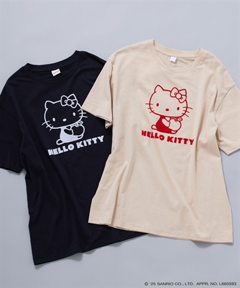 chara station 【sanrio characters】HELLO KITTY/ハローキティ フロッキープリント半袖Ｔシャツ《サンリオキャラクターズ》_subthumb_1