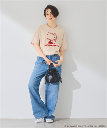 chara station 【sanrio characters】HELLO KITTY/ハローキティ フロッキープリント半袖Ｔシャツ《サンリオキャラクターズ》_subthumb_8