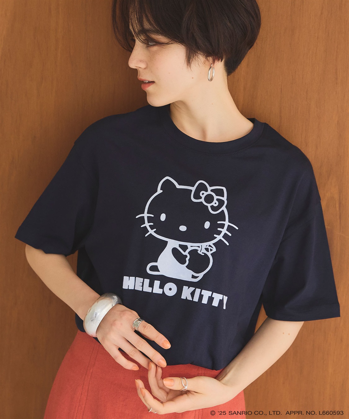 Life Style by cross marche 【sanrio characters】HELLO KITTY/ハローキティ フロッキープリント半袖Ｔシャツ《サンリオキャラクターズ》_sub_10