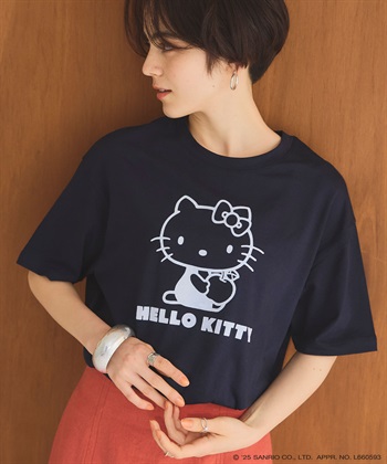 chara station 【sanrio characters】HELLO KITTY/ハローキティ フロッキープリント半袖Ｔシャツ《サンリオキャラクターズ》_subthumb_10