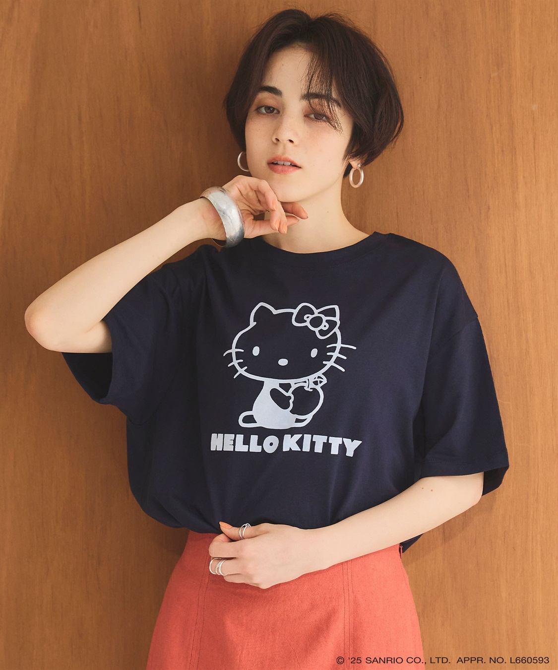 Life Style by cross marche 【sanrio characters】HELLO KITTY/ハローキティ フロッキープリント半袖Ｔシャツ《サンリオキャラクターズ》_sub_12