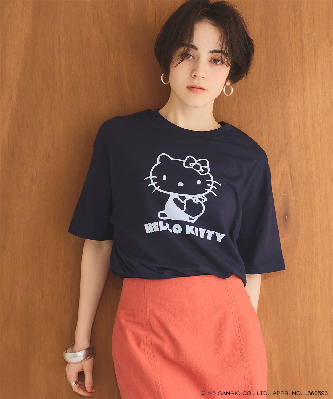 Life Style by cross marche 【sanrio characters】HELLO KITTY/ハローキティ フロッキープリント半袖Ｔシャツ《サンリオキャラクターズ》_sub_13