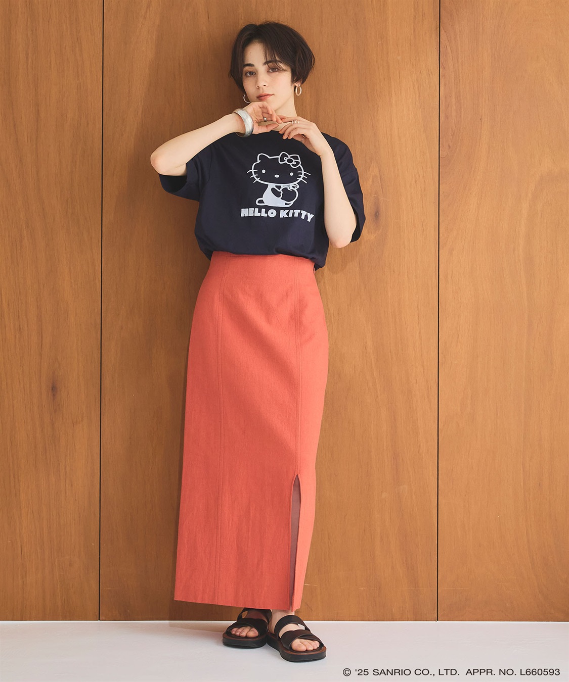 Life Style by cross marche 【sanrio characters】HELLO KITTY/ハローキティ フロッキープリント半袖Ｔシャツ《サンリオキャラクターズ》_sub_16