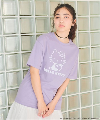 chara station 【sanrio characters】HELLO KITTY/ハローキティ フロッキープリント半袖Ｔシャツ《サンリオキャラクターズ》_subthumb_19