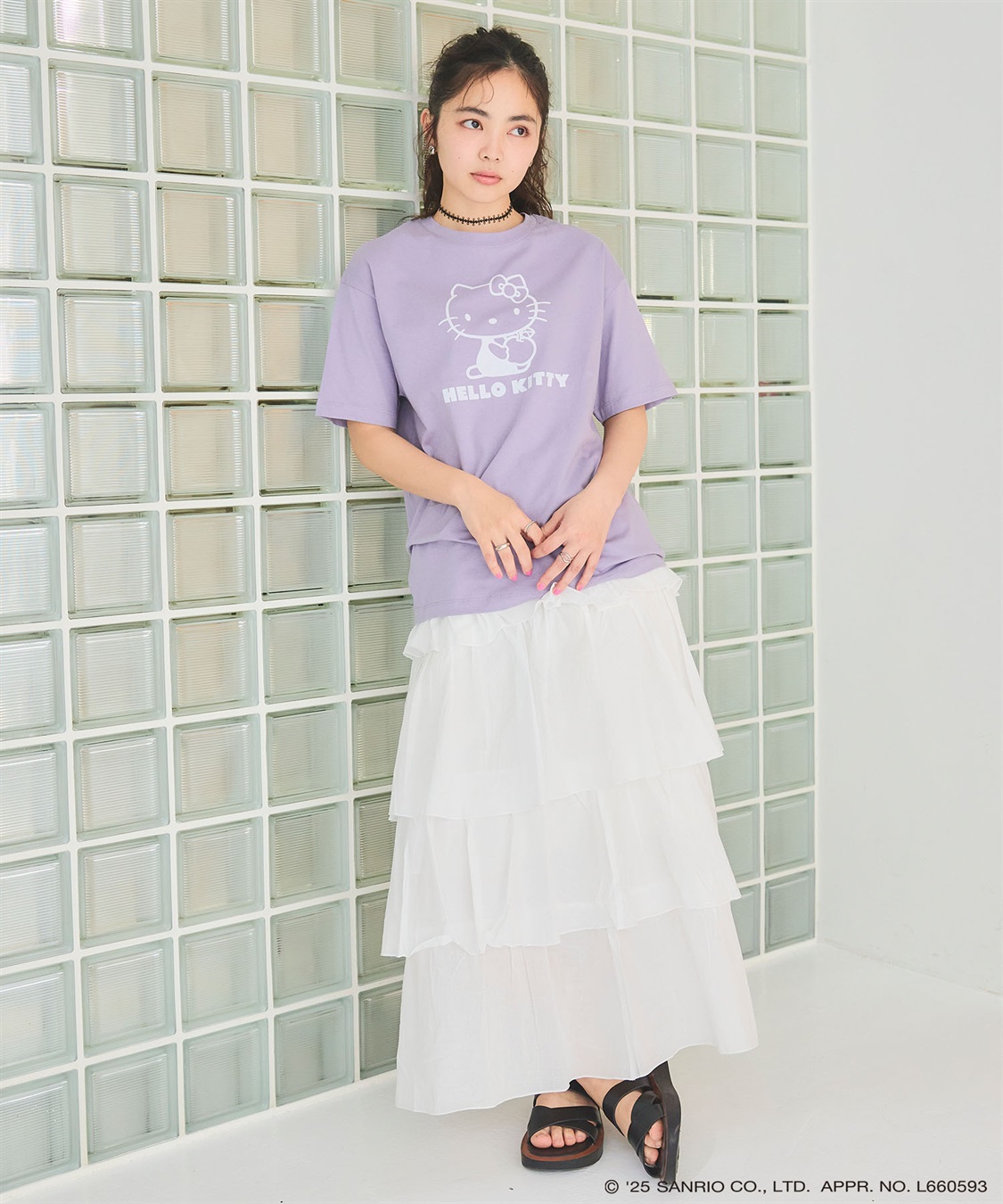 Life Style by cross marche 【sanrio characters】HELLO KITTY/ハローキティ フロッキープリント半袖Ｔシャツ《サンリオキャラクターズ》_sub_22