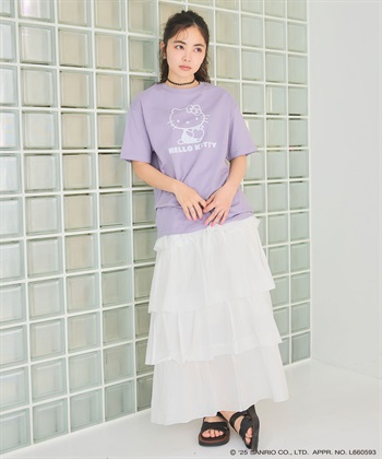 chara station 【sanrio characters】HELLO KITTY/ハローキティ フロッキープリント半袖Ｔシャツ《サンリオキャラクターズ》_subthumb_22