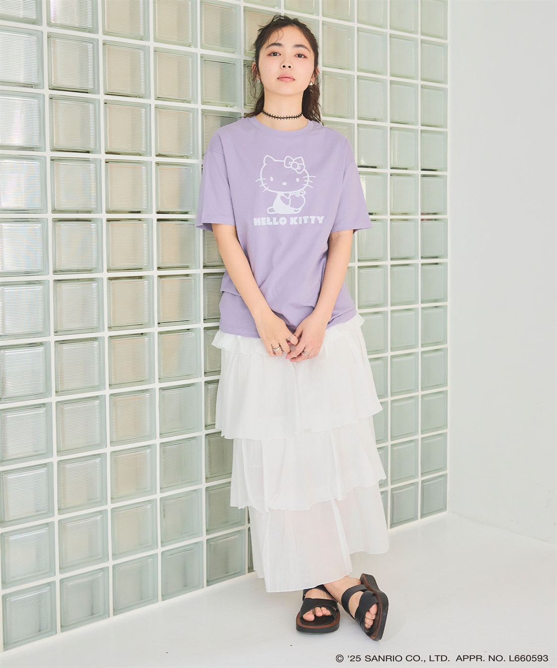 Life Style by cross marche 【sanrio characters】HELLO KITTY/ハローキティ フロッキープリント半袖Ｔシャツ《サンリオキャラクターズ》_sub_23