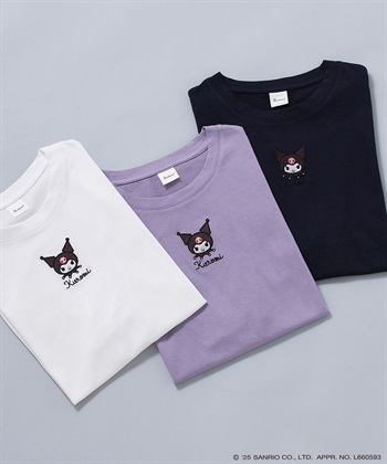 chara station 【sanrio characters】KUROMI/クロミ刺繍デザイン半袖Tシャツ《サンリオキャラクターズ》_subthumb_1