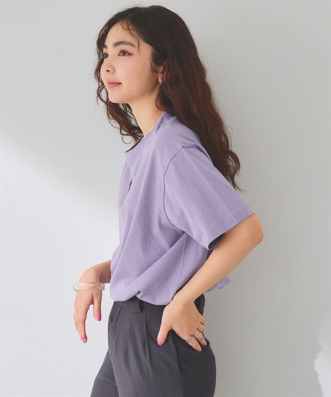 Life Style by cross marche 【sanrio characters】KUROMI/クロミ刺繍デザイン半袖Tシャツ《サンリオキャラクターズ》_sub_6