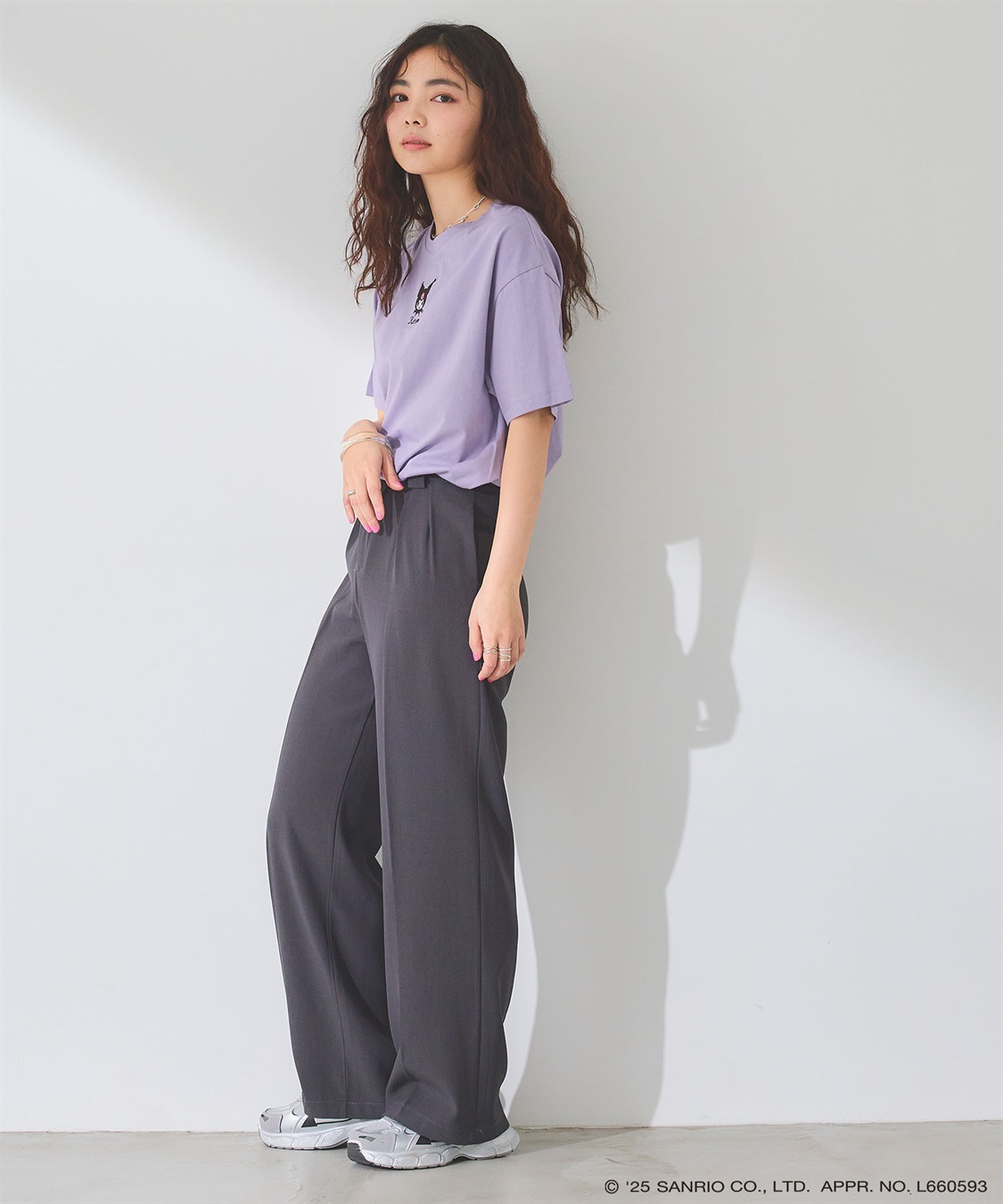 Life Style by cross marche 【sanrio characters】KUROMI/クロミ刺繍デザイン半袖Tシャツ《サンリオキャラクターズ》_sub_9