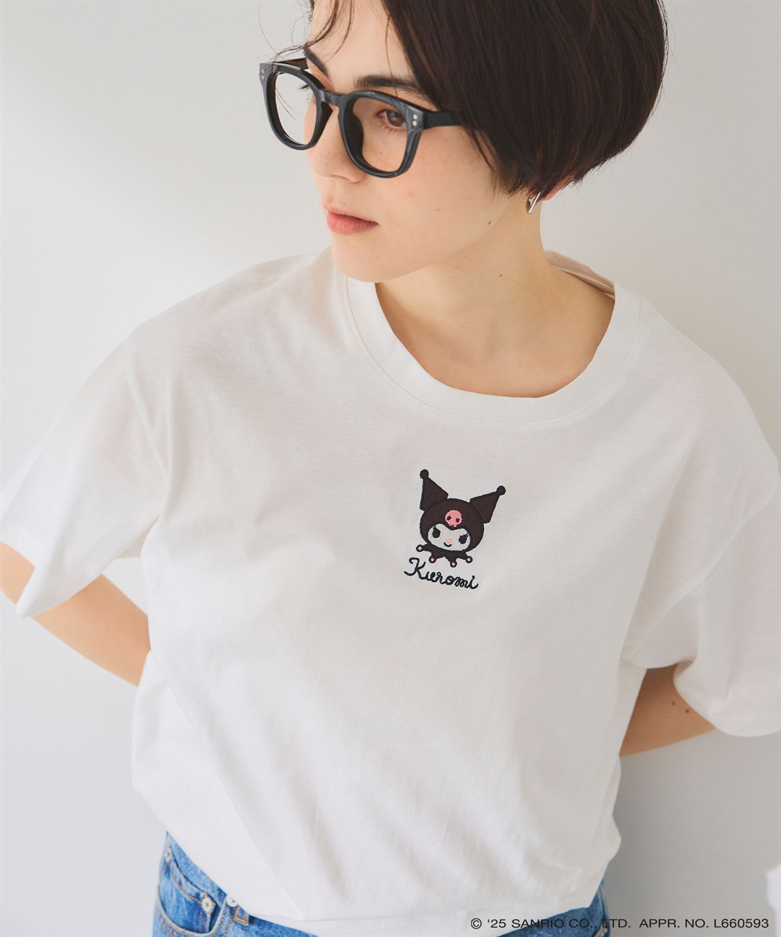 Life Style by cross marche 【sanrio characters】KUROMI/クロミ刺繍デザイン半袖Tシャツ《サンリオキャラクターズ》_sub_11