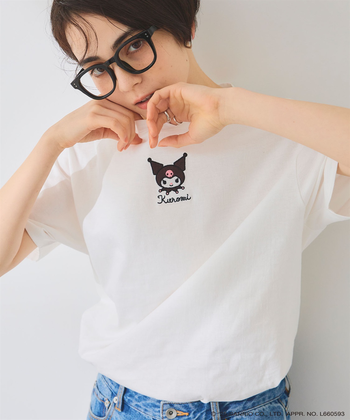 Life Style by cross marche 【sanrio characters】KUROMI/クロミ刺繍デザイン半袖Tシャツ《サンリオキャラクターズ》_sub_12