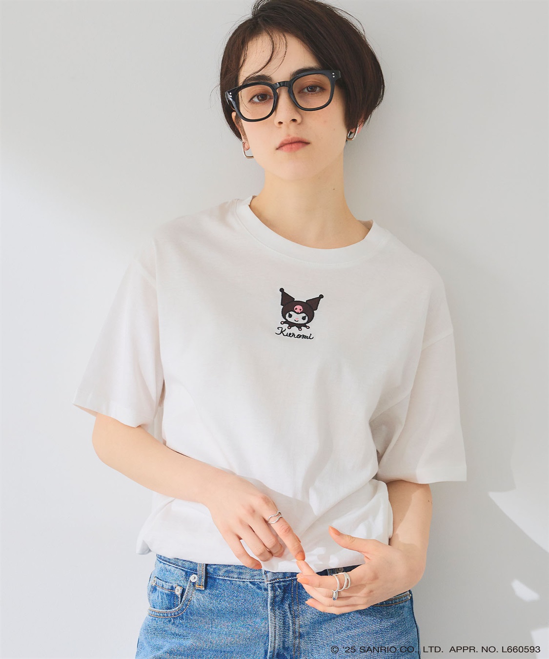 Life Style by cross marche 【sanrio characters】KUROMI/クロミ刺繍デザイン半袖Tシャツ《サンリオキャラクターズ》_sub_13