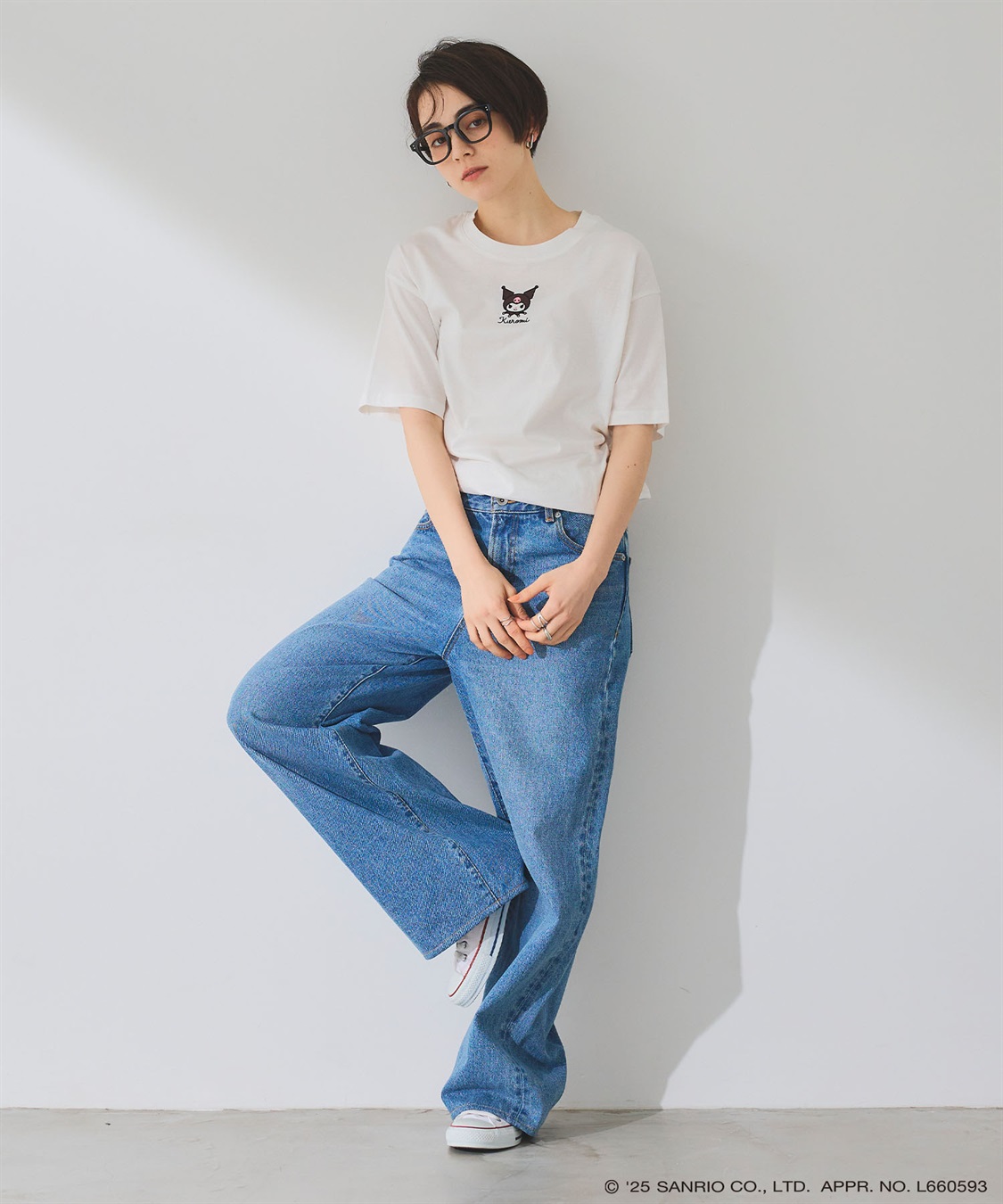 Life Style by cross marche 【sanrio characters】KUROMI/クロミ刺繍デザイン半袖Tシャツ《サンリオキャラクターズ》_sub_16