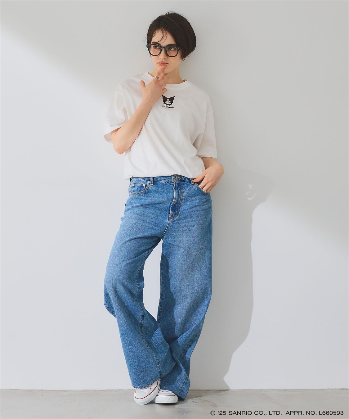 Life Style by cross marche 【sanrio characters】KUROMI/クロミ刺繍デザイン半袖Tシャツ《サンリオキャラクターズ》_sub_18