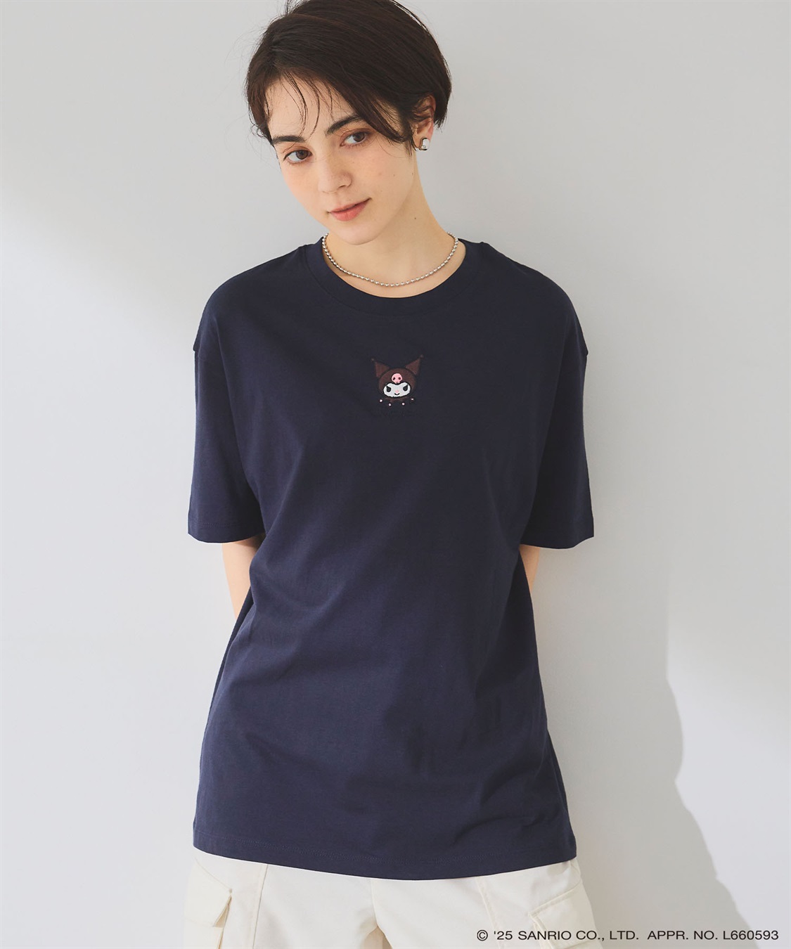 Life Style by cross marche 【sanrio characters】KUROMI/クロミ刺繍デザイン半袖Tシャツ《サンリオキャラクターズ》_sub_23